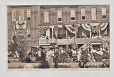 C.1905 RPPC Postcard Photo Bethany PA  Home Day Flag Bunting Patriotic picture