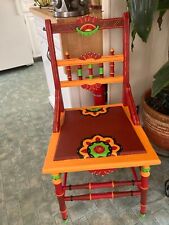Hand Painted Antique Mexican Style Folk Art Chair picture