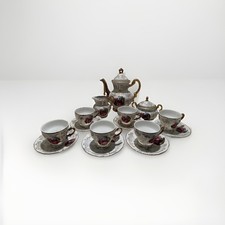 Original Arnart Creation Japan- Teapot, Sugar, Creamer, 6 Footed Cups/Saucers picture