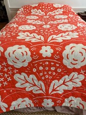 VINTAGE DAN RIVER MARIMEKKO QUEEN BEDSPREAD QUILT COVERLET ONNI FLORAL 60's 70's picture