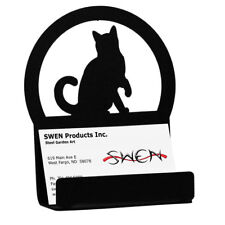 SWEN Products CAT Black Metal Business Card Holder picture