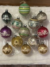 Vintage Shiny Brite Christmas Ornaments Stencils,  Teardrop, Stripes, 13 Total picture