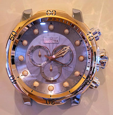 Invicta Wall Clock Quartz Silver/Rose Gold Sunburst Dial Chronograph 21
