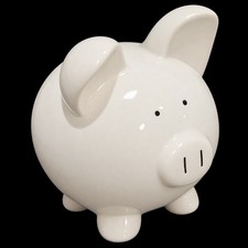 ArtMinds White Ceramic Pig Piggy Bank Animal Theme Original picture