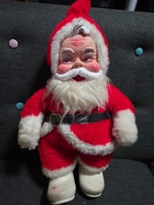 Vintage 1970’s Christmas RUSHTON Santa Claus  Plush & Rubber USA picture