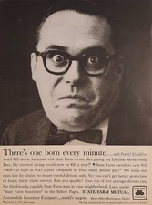1959 Print Ad State Farm Insurance Scared Man Got Wrong Car Insurance picture