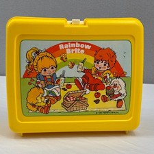 Vintage 1983 Rainbow Brite No Thermos Yellow Plastic Lunch Box Hallmark Clean picture