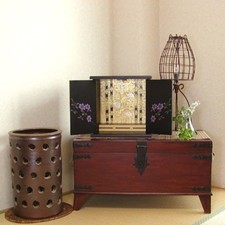 Mini BUTSUDAN Buddhist Altar Cabinet Shrine Lacquerware Size13.7 × 13.7 × 9 in picture