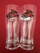 Vintage 1912 Packard Landaulet Pilsner Glasses Set of 2 Pilsner 7” picture