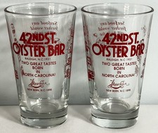 42nd St Oyster Bar Set of 2 Drinking Glasses Raleigh NC Seafood Pepsi Cola picture