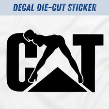 CAT Caterpillar Construction Equipment Funny Humour Hard Hat Premium Vinyl Decal picture