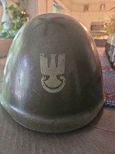 ORIGINAL POLISH MILITARY HELMET WZ-67 ARMY COMBAT STEEL POT & LINER COLD WAR picture