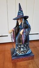 RARE 2009 JIM SHORE HALLOWEEN OLD WITCH WITH CANE #4014287 WITH BOX 23'' TALL picture