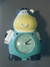 Vintage Rhythm Quartz Alarm Clock Moo Moo Cow Tested & Works Kids Retro Japan picture