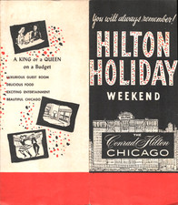 1960s THE CONRAD HILTON vintage hotel advertising brochure CHICAGO, ILLINOIS picture