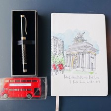 London Travel Souvenirs Intercontinental Hotel Double Decker Bus Journal Pen UK picture