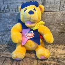Vintage Dubble Bubble Bubble Gum Yellow Bear Advertising Plush Toy picture