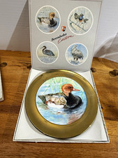 Berendsohn Edition Bird Collector Plate Gold Rim Ceramic German in Box picture