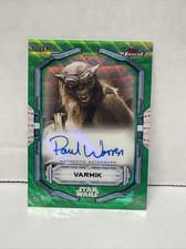 2022 Topps Finest Star Wars Green Autograph FA-PW Paul Warren as Varmik #17/99 picture