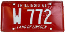 Vintage Illinois 1961 Trailer License Plate W 772 Garage Airstream Wall Decor picture