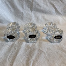 Crystal Hexagon Cube Candle Holders (set of 6) Holds Taper Candle- Stackable picture