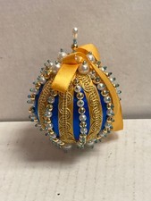 Beaded Satin Sequin Push Pin Ornament #2 picture