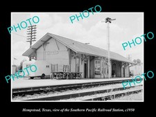 Hempstead Texas The S/P Railroad Depot Station 1950 Large Historic Old Photo picture