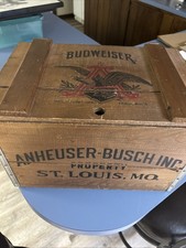 Anheuser-Busch St. Louis Budweiser Centennial Wood Crate Hinge Lid 1876-1976 picture