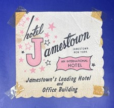 Vtg International Hotel Jamestown New York Cocktail Napkin Art Deco 40s 50s picture
