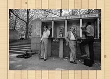New York City Art New Postcard Vintage Phone Booths Urban Scene 1980s picture