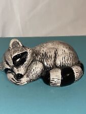 Estate Raccoon Figurine Find Ceramic Vintage Laying Down picture