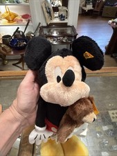 Disney Parks Steiff 12’’ Mickey Mouse And Teddy Bear Plush With Tag picture