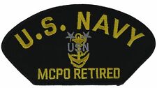 Navy MCPO E-9 Master Chief Retired 5 inch Cap Hat Patch H1485 F2D10K picture