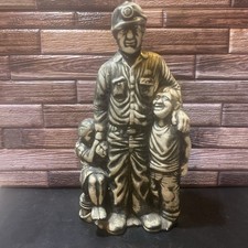 Vtg “Daddy’s Home” 1987 Coal Miner And His Children Ceramic 12 Inch Sculpture picture