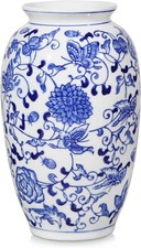 Ceramic Flower Vase, Chinoiserie, 8.9