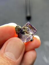 Exquisite 6.7g purple transparent cubic fluorite encased bismuth，China picture