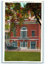 c1920s Antique Car, Municipal Building Summit New Jersey NJ Unposted Postcard picture