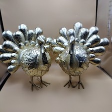 Thanksgiving Fall Deco Galvanized Gold Metal Turkey Handcrafted in India  Luxury picture