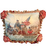 Antique Early American Folk Art George Washington Pillow Cover Custom Made OOAK picture