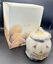 LENOX Jack-O-Lantern Pumpkin Halloween Votive Candle Holder Lights Up New In Box picture