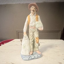 Hand Painted Porcelain Man Figurine Statue, Painted Finish, 8 in Tall picture