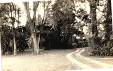 Antique Real Photo Postcard Large Brick Mansion Estate Grounds RPPC Unused picture