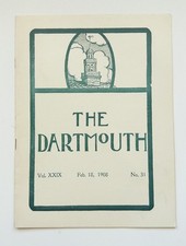 1908 The Dartmouth Magazine Ivy League Ice Hockey Standings Revenue Stamp 7x10 picture