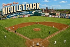 NICOLLET PARK MINNEAPOLIS, MINNESOTA MODERN Postcard Baseball Stadium C69 picture