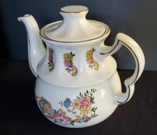 Ellgreave Centenary,  ironstone teapot, Wood and Sons, England, floral design picture