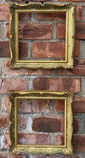 Fine Pair Of Italian Venetian Sgraffito Carved Gilded Pictures Frames C1960 picture
