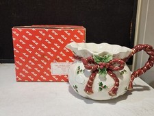 1990 Fitz & Floyd Old World Santa Bag Pitcher 1.5 Qt NEVER USED IN BOX picture