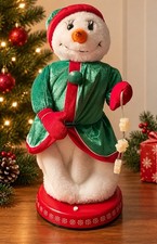 Gemmy Animated Dancing Ms. Snowflake Snow Woman Singing Santa Baby 18