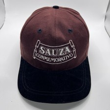Vintage Sauza Conmemorativo Brown Snapback Hat Cap Smooth Oak Aged Tequila Suede picture