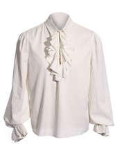 Bbalizko Mens Pirate Shirt Ruffle Victorian Renaissance Medieval Poet Shirt picture